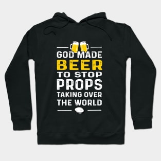 God Made Beer To Stop Props Rugby Hoodie